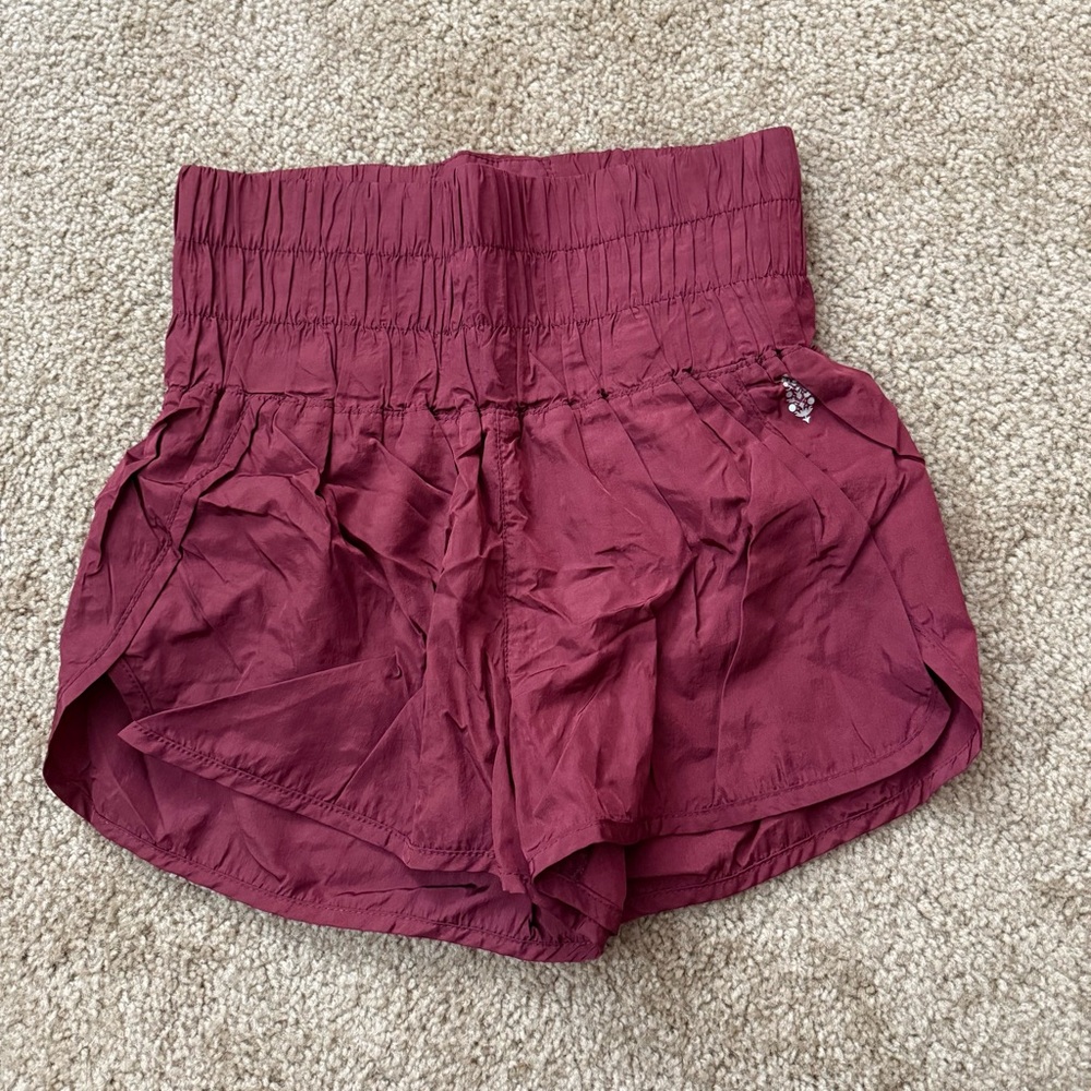 Free People High Waist Maroon Shorts